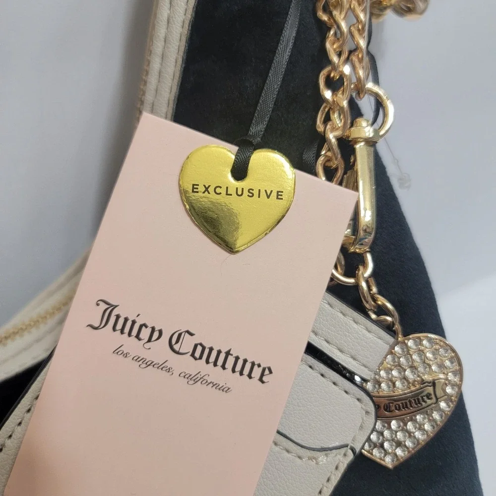 Juicy Couture Hobo Classic SCOTTIE Dogs Licorice Shoulder Bag Purse Pink Interio